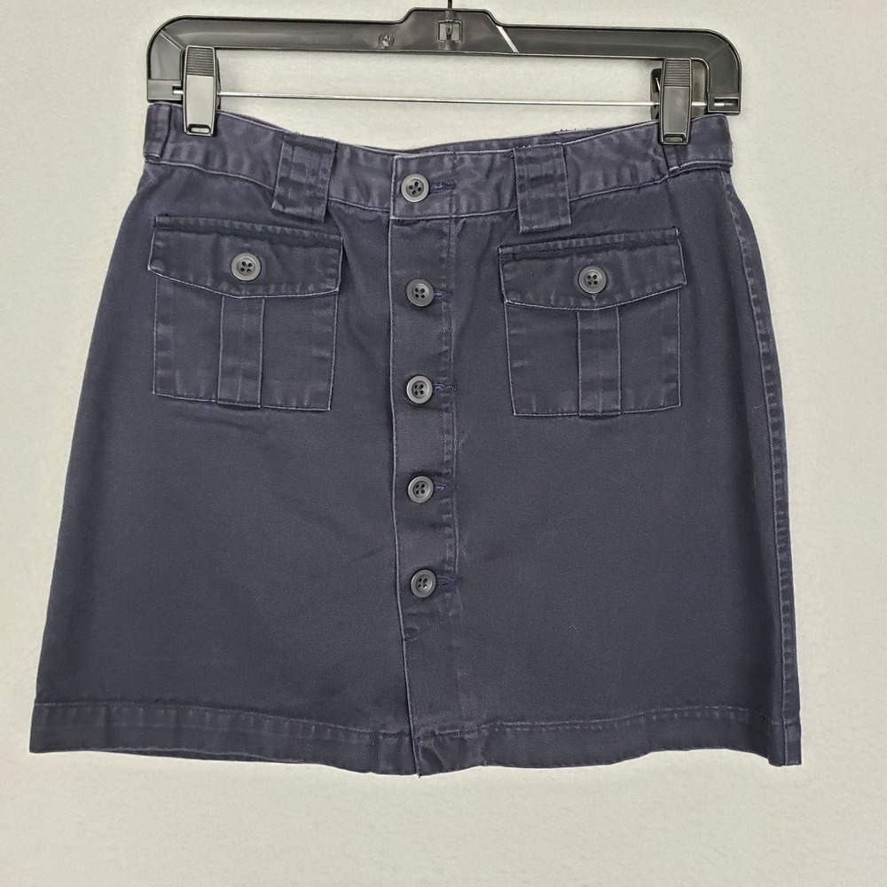 Y2K‎ GAP Button Front Mini Skirt Blue Khaki Summer Casual Utility Juniors Size 1